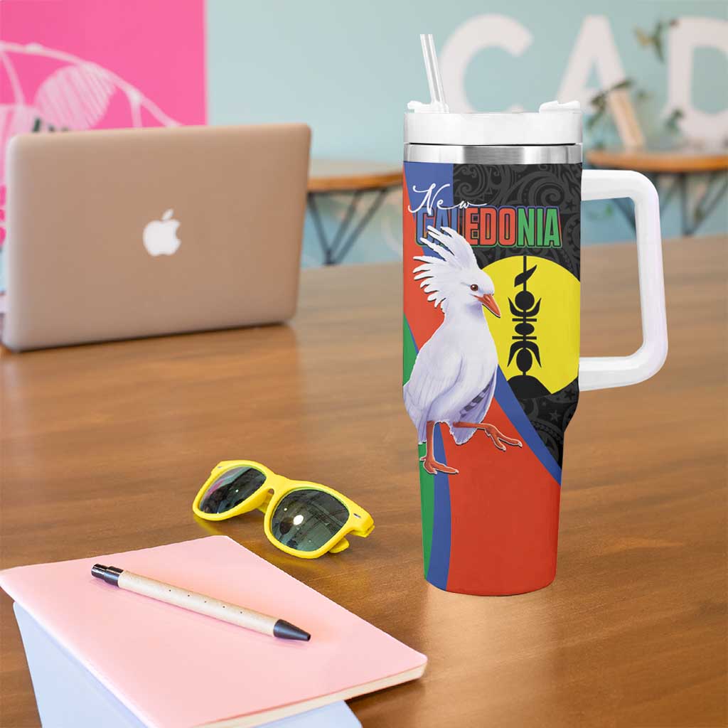 New Caledonia Tumbler With Handle Kagu Bird and The Seal with Melanesian Culture LT03 - Polynesian Pride