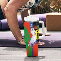 New Caledonia Tumbler With Handle Kagu Bird and The Seal with Melanesian Culture LT03 - Polynesian Pride