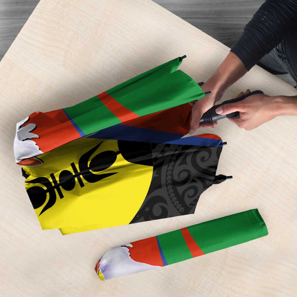 New Caledonia Umbrella Kagu Bird and The Seal with Melanesian Culture LT03 - Polynesian Pride