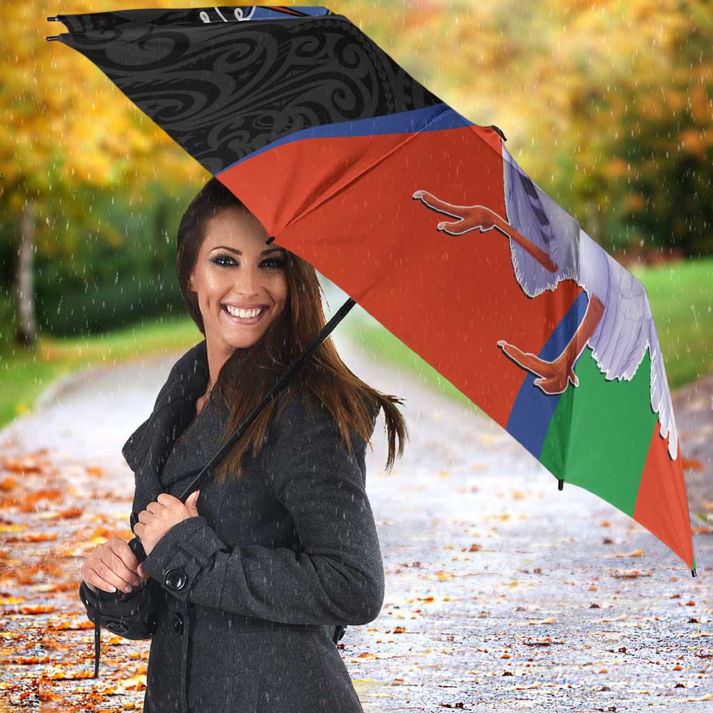 New Caledonia Umbrella Kagu Bird and The Seal with Melanesian Culture LT03 - Polynesian Pride