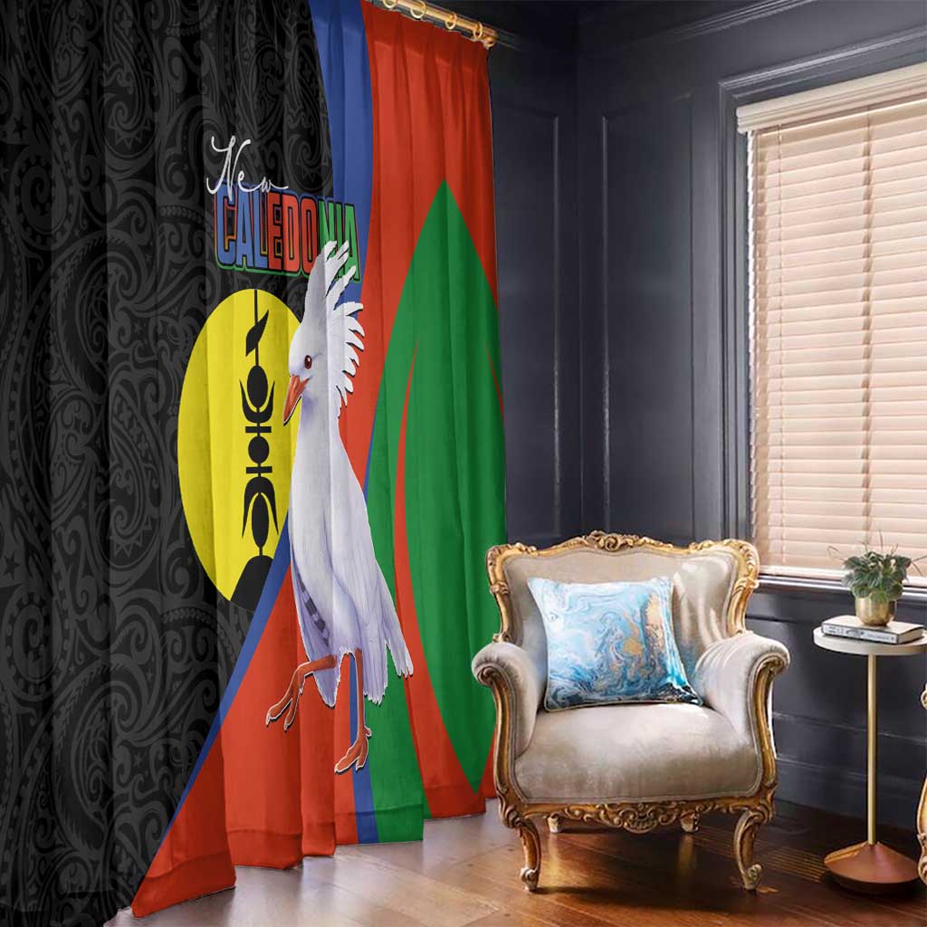 New Caledonia Window Curtain Kagu Bird and The Seal with Melanesian Culture LT03 - Polynesian Pride