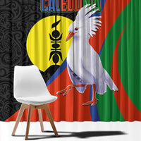 New Caledonia Window Curtain Kagu Bird and The Seal with Melanesian Culture LT03 - Polynesian Pride