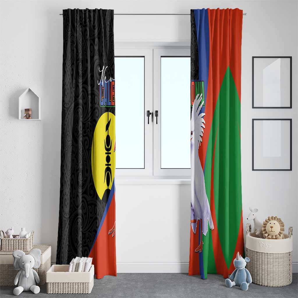 New Caledonia Window Curtain Kagu Bird and The Seal with Melanesian Culture LT03 - Polynesian Pride