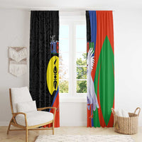 New Caledonia Window Curtain Kagu Bird and The Seal with Melanesian Culture LT03 - Polynesian Pride