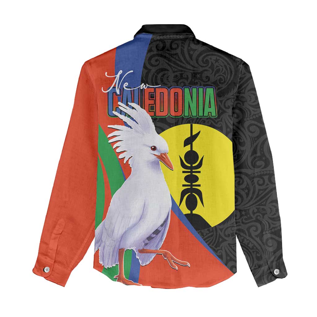 New Caledonia Women Casual Shirt Kagu Bird and The Seal with Melanesian Culture LT03 - Polynesian Pride