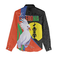 New Caledonia Women Casual Shirt Kagu Bird and The Seal with Melanesian Culture LT03 - Polynesian Pride