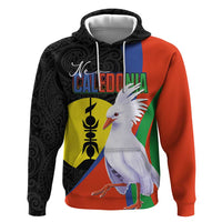 New Caledonia Zip Hoodie Kagu Bird and The Seal with Melanesian Culture LT03 Pullover Hoodie Black - Polynesian Pride