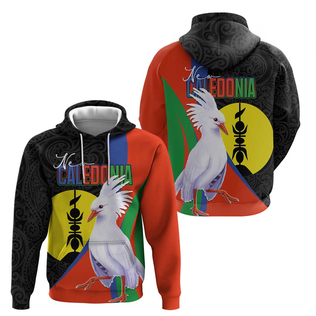 New Caledonia Zip Hoodie Kagu Bird and The Seal with Melanesian Culture LT03 - Polynesian Pride