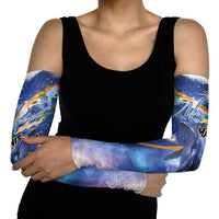 Marshall Islands Manit Day Arm Sleeves Grunge National Flag with Whales and Tribal Tattoos LT03 - Polynesian Pride