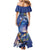 Marshall Islands Manit Day Family Matching Mermaid Dress and Hawaiian Shirt Grunge National Flag with Whales and Tribal Tattoos - Polynesian Pride