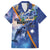 Marshall Islands Manit Day Family Matching Off The Shoulder Long Sleeve Dress and Hawaiian Shirt Grunge National Flag with Whales and Tribal Tattoos - Polynesian Pride