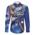 Marshall Islands Manit Day Family Matching Off Shoulder Maxi Dress and Hawaiian Shirt Grunge National Flag with Whales and Tribal Tattoos - Polynesian Pride