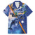 Marshall Islands Manit Day Family Matching Off Shoulder Short Dress and Hawaiian Shirt Grunge National Flag with Whales and Tribal Tattoos - Polynesian Pride