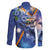 Marshall Islands Manit Day Family Matching Short Sleeve Bodycon Dress and Hawaiian Shirt Grunge National Flag with Whales and Tribal Tattoos - Polynesian Pride