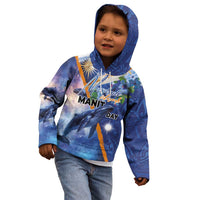 Marshall Islands Manit Day Kid Hoodie Grunge National Flag with Whales and Tribal Tattoos LT03 - Polynesian Pride