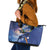 Marshall Islands Manit Day Leather Tote Bag Grunge National Flag with Whales and Tribal Tattoos - Polynesian Pride
