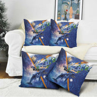 Marshall Islands Manit Day Pillow Cover Grunge National Flag with Whales and Tribal Tattoos LT03 - Polynesian Pride