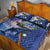 Marshall Islands Manit Day Quilt Bed Set Grunge National Flag with Whales and Tribal Tattoos - Polynesian Pride