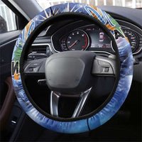 Marshall Islands Manit Day Steering Wheel Cover Grunge National Flag with Whales and Tribal Tattoos LT03 - Polynesian Pride