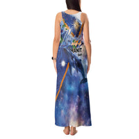 Marshall Islands Manit Day Tank Maxi Dress Grunge National Flag with Whales and Tribal Tattoos LT03 - Polynesian Pride