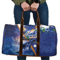 Marshall Islands Manit Day Travel Bag Grunge National Flag with Whales and Tribal Tattoos LT03 Blue - Polynesian Pride