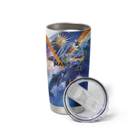 Marshall Islands Manit Day Tumbler Cup Grunge National Flag with Whales and Tribal Tattoos LT03 - Polynesian Pride