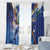 Marshall Islands Manit Day Window Curtain Grunge National Flag with Whales and Tribal Tattoos - Polynesian Pride