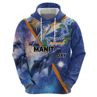 Marshall Islands Manit Day Zip Hoodie Grunge National Flag with Whales and Tribal Tattoos LT03 - Polynesian Pride