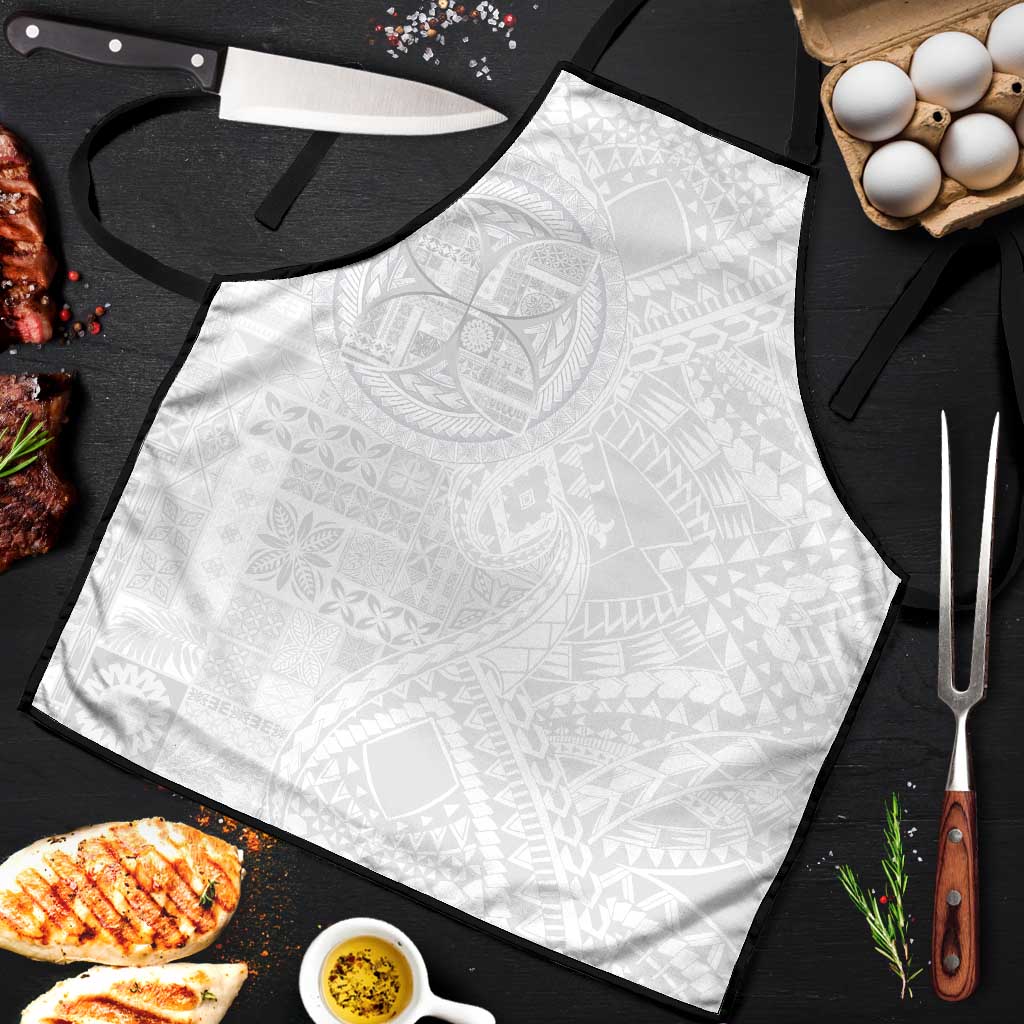 Samoan Culture-Lotu Tamaiti Apron Siapo and Polynesian Art Tattoos LT03 White - Polynesian Pride