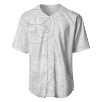 Samoan Culture-Lotu Tamaiti Baseball Jersey Siapo and Polynesian Art Tattoos LT03 White - Polynesian Pride