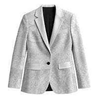 Samoan Culture-Lotu Tamaiti Blazer Siapo and Polynesian Art Tattoos LT03 Unisex White - Polynesian Pride