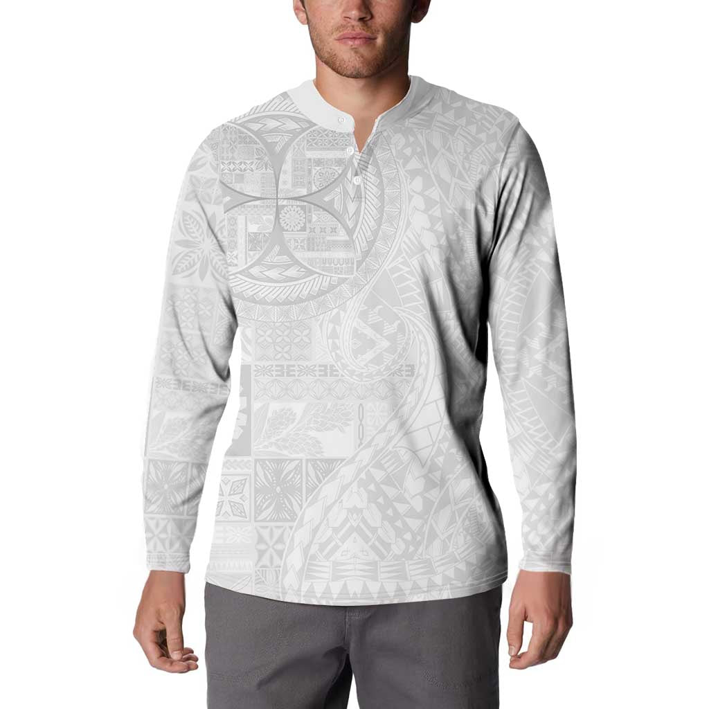 Samoan Culture-Lotu Tamaiti Button Sweatshirt Siapo and Polynesian Art Tattoos - Polynesian Pride