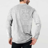 Samoan Culture-Lotu Tamaiti Button Sweatshirt Siapo and Polynesian Art Tattoos - Polynesian Pride