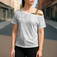 Samoan Culture-Lotu Tamaiti Cross Shoulder Shirt Siapo and Polynesian Art Tattoos LT03 - Polynesian Pride