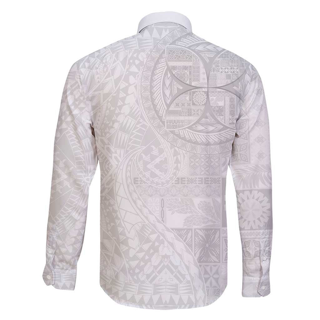 Samoan Culture-Lotu Tamaiti Family Matching Long Sleeve Bodycon Dress and Hawaiian Shirt Siapo and Polynesian Art Tattoos LT03 - Polynesian Pride