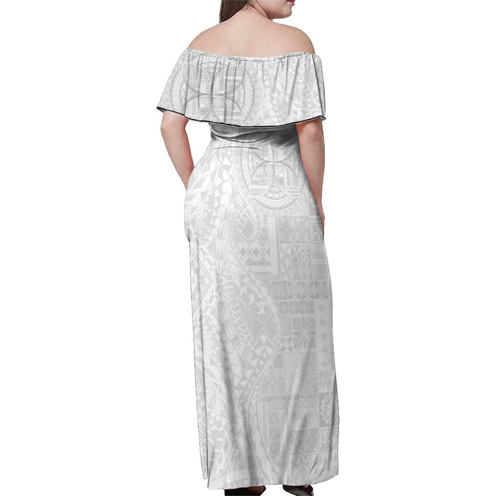 Samoan Culture-Lotu Tamaiti Family Matching Off Shoulder Maxi Dress and Hawaiian Shirt Siapo and Polynesian Art Tattoos LT03 - Polynesian Pride