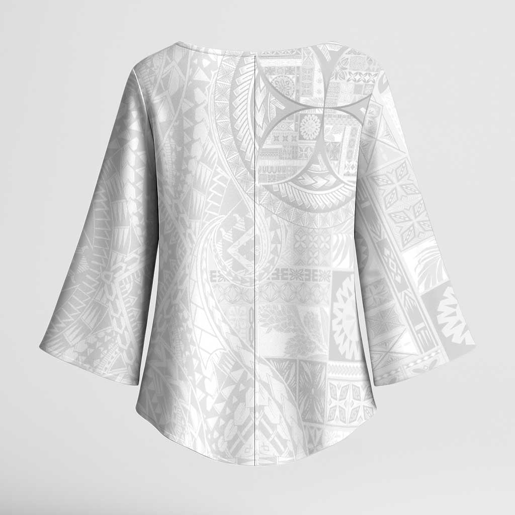 Samoan Culture-Lotu Tamaiti Kimono Sleeve Blouse Siapo and Polynesian Art Tattoos LT03 - Polynesian Pride