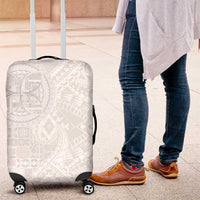 Samoan Culture-Lotu Tamaiti Luggage Cover Siapo and Polynesian Art Tattoos LT03 White - Polynesian Pride