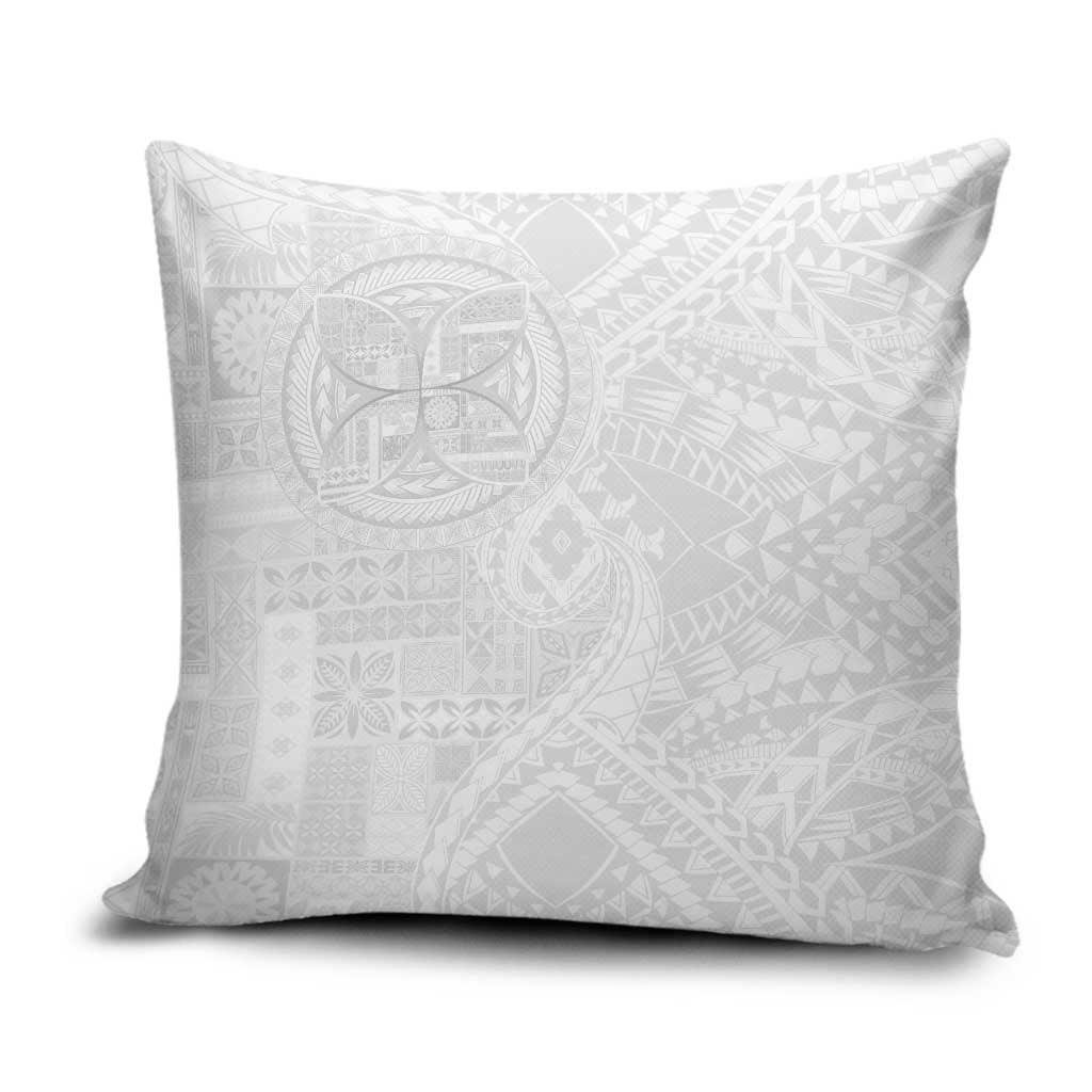 Samoan Culture-Lotu Tamaiti Pillow Cover Siapo and Polynesian Art Tattoos LT03 White - Polynesian Pride