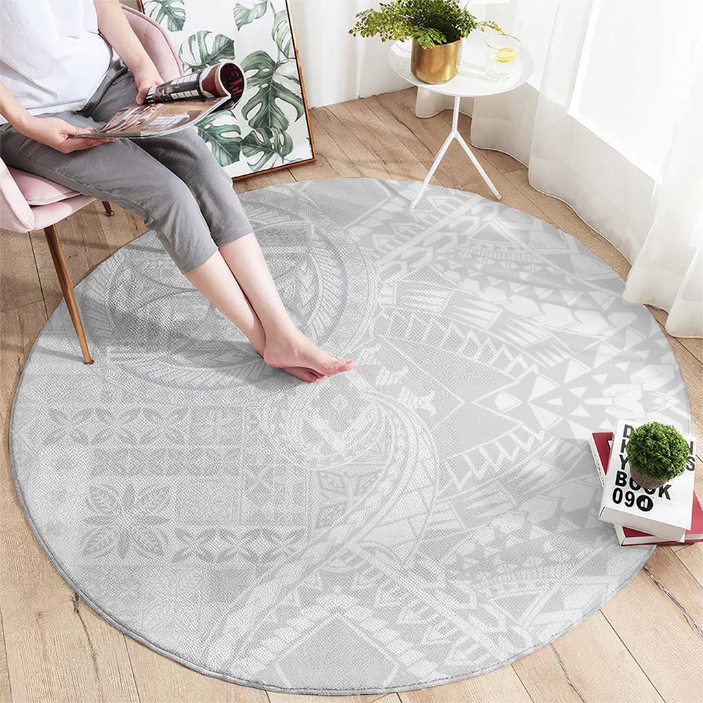 Samoan Culture-Lotu Tamaiti Round Carpet Siapo and Polynesian Art Tattoos LT03 - Polynesian Pride