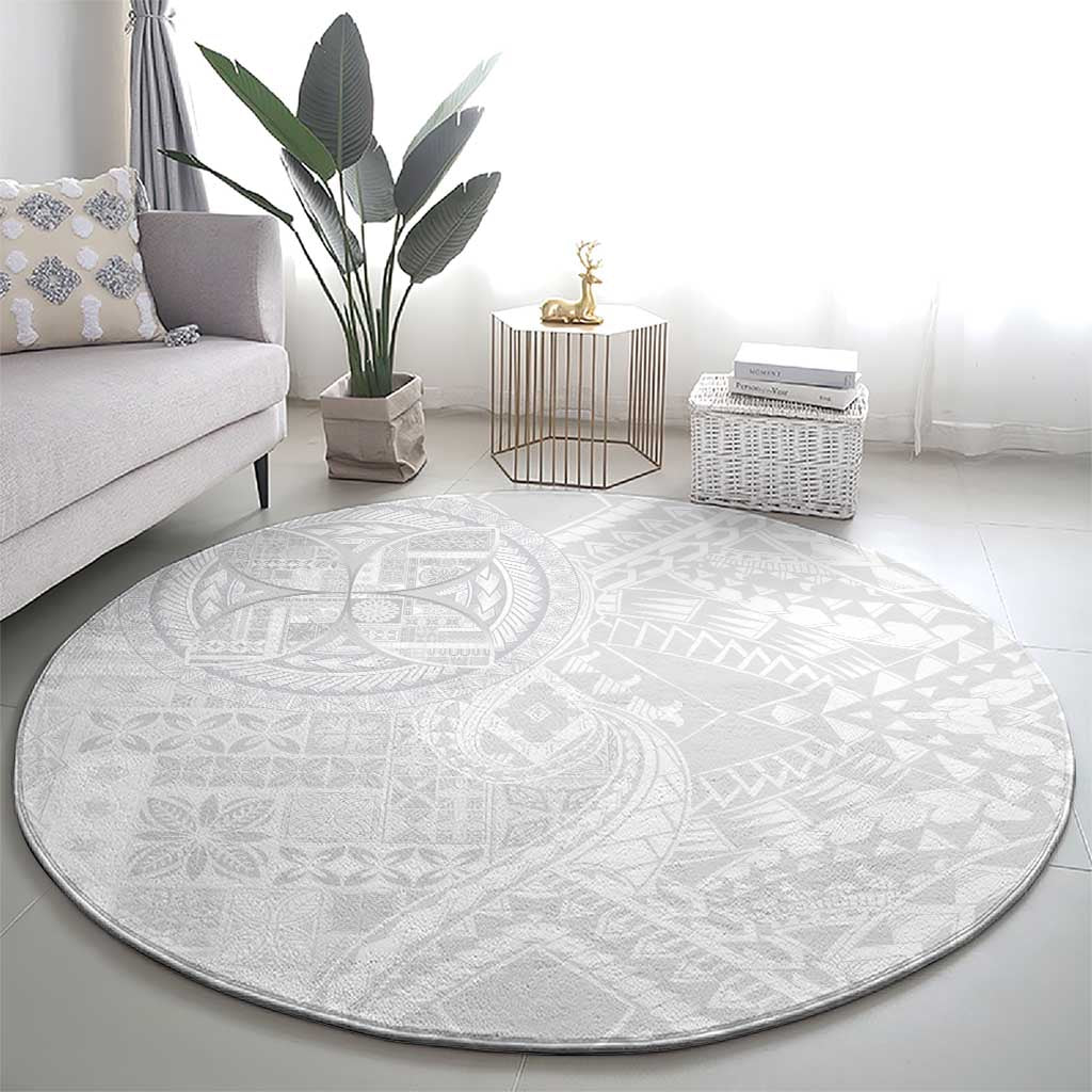 Samoan Culture-Lotu Tamaiti Round Carpet Siapo and Polynesian Art Tattoos LT03 - Polynesian Pride