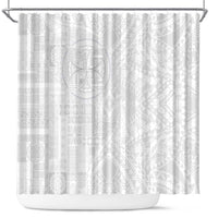 Samoan Culture-Lotu Tamaiti Shower Curtain Siapo and Polynesian Art Tattoos LT03 White - Polynesian Pride