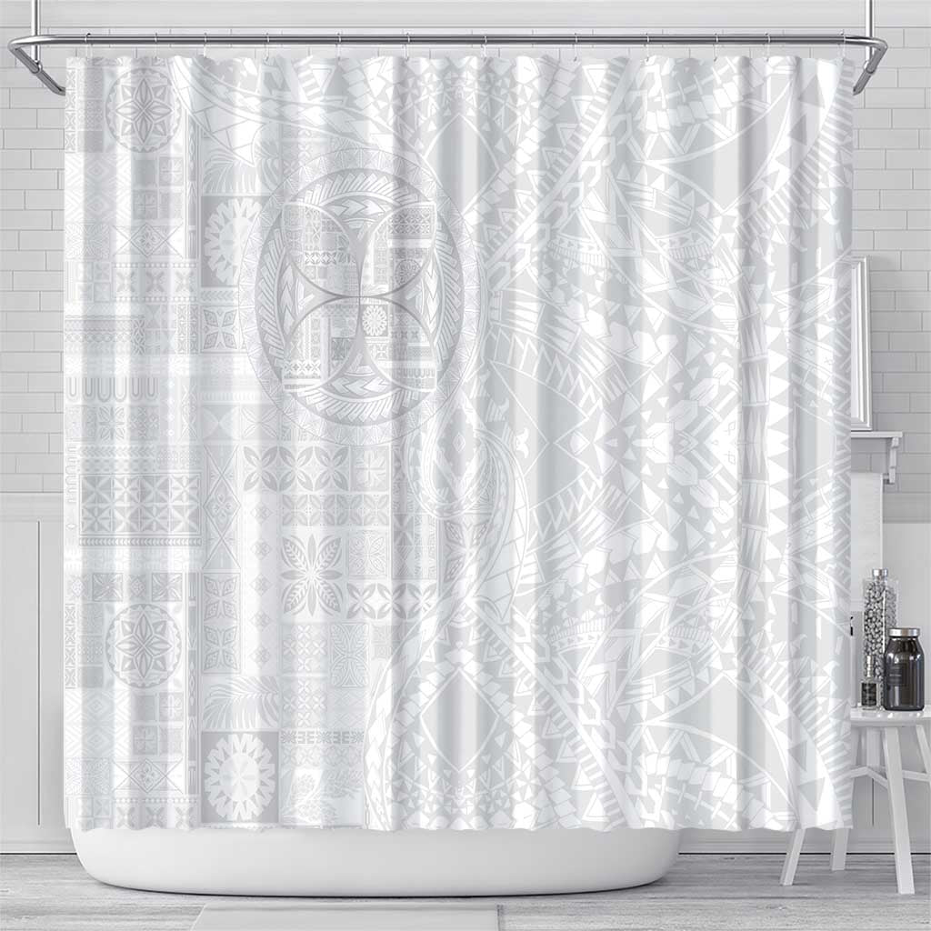 Samoan Culture-Lotu Tamaiti Shower Curtain Siapo and Polynesian Art Tattoos LT03 - Polynesian Pride