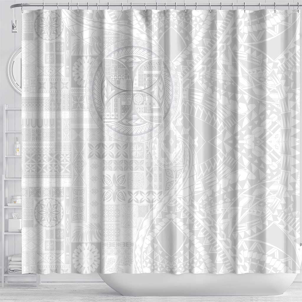 Samoan Culture-Lotu Tamaiti Shower Curtain Siapo and Polynesian Art Tattoos LT03 - Polynesian Pride