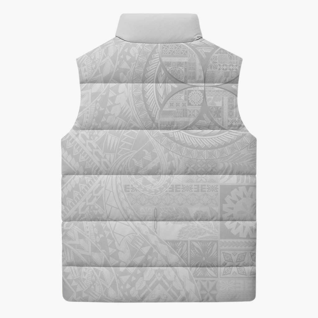 Samoan Culture-Lotu Tamaiti Sleeveless Puffer Jacket Siapo and Polynesian Art Tattoos LT03 - Polynesian Pride