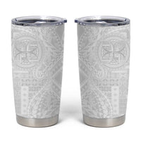 Samoan Culture-Lotu Tamaiti Tumbler Cup Siapo and Polynesian Art Tattoos LT03 White - Polynesian Pride