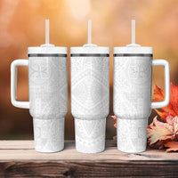 Samoan Culture-Lotu Tamaiti Tumbler With Handle Siapo and Polynesian Art Tattoos LT03 - Polynesian Pride