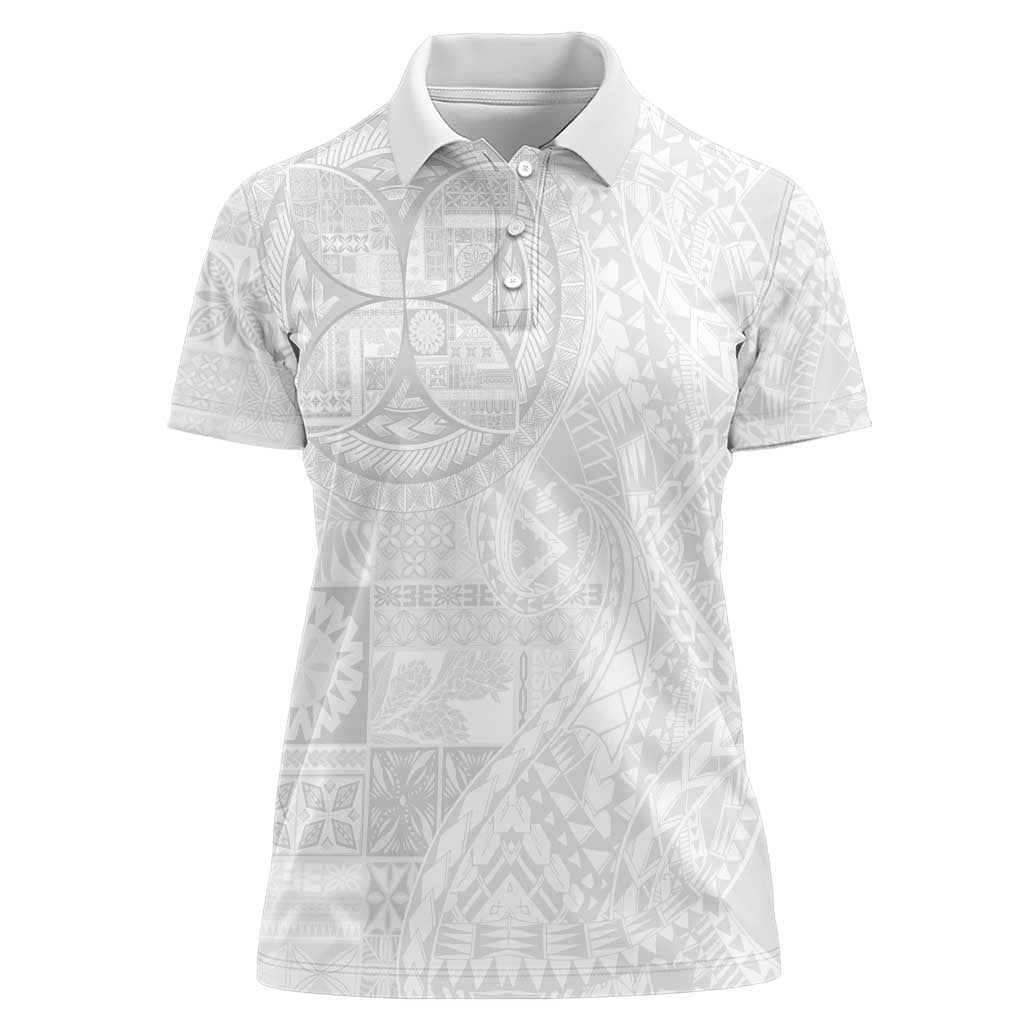 Samoan Culture-Lotu Tamaiti Women Polo Shirt Siapo and Polynesian Art Tattoos - Polynesian Pride