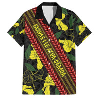 Samoan Culture Family Matching Long Sleeve Bodycon Dress and Hawaiian Shirt Hibiscus and Ula Fala with Tapa Pattern Black Color LT03 Dad's Shirt - Short Sleeve Black - Polynesian Pride