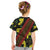 Samoan Culture Kid T Shirt Hibiscus and Ula Fala with Tapa Pattern Black Color
